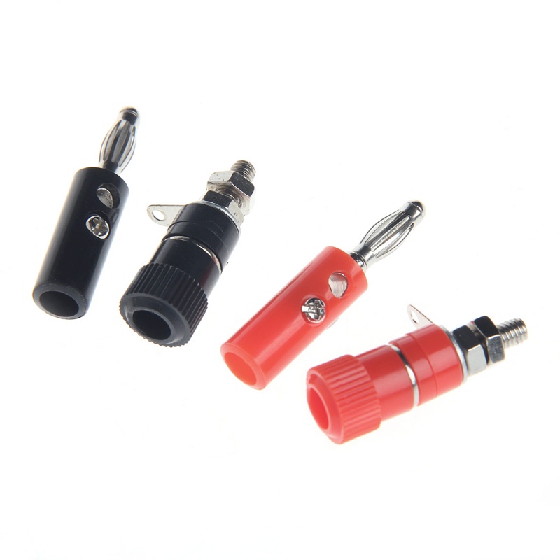 Set 10 Cặp Đầu Cắm Bắp Chuối 4mm Màu Đỏ Đen Chuyên Dụng Cho Loa