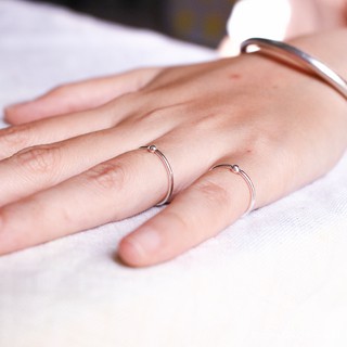 Nhẫn bạc MIDI có hạt