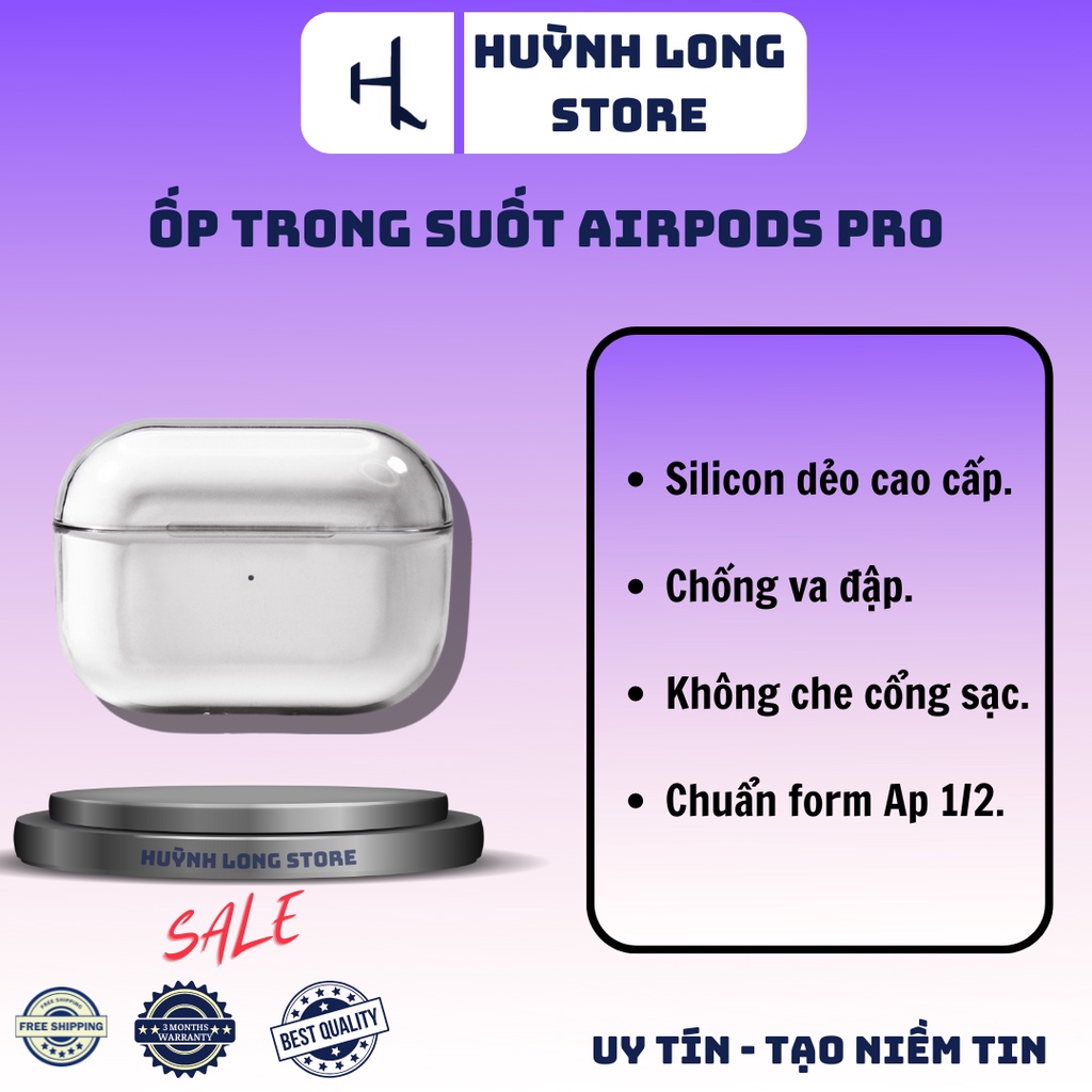 Ốp trong suốt bảo vệ Airpods Pro