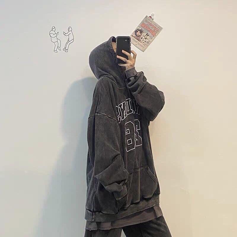 Áo hoodie unisex dưới 70kg loang màu unisex nỉ bông cotton - Unbdns 26