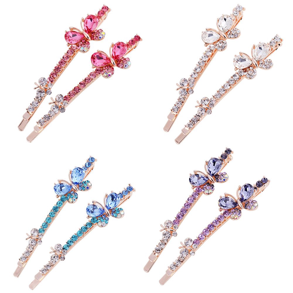 Cặp kẹp tóc hình cánh bướm lấp lánh phong cách Hàn Quốc dành cho nữ