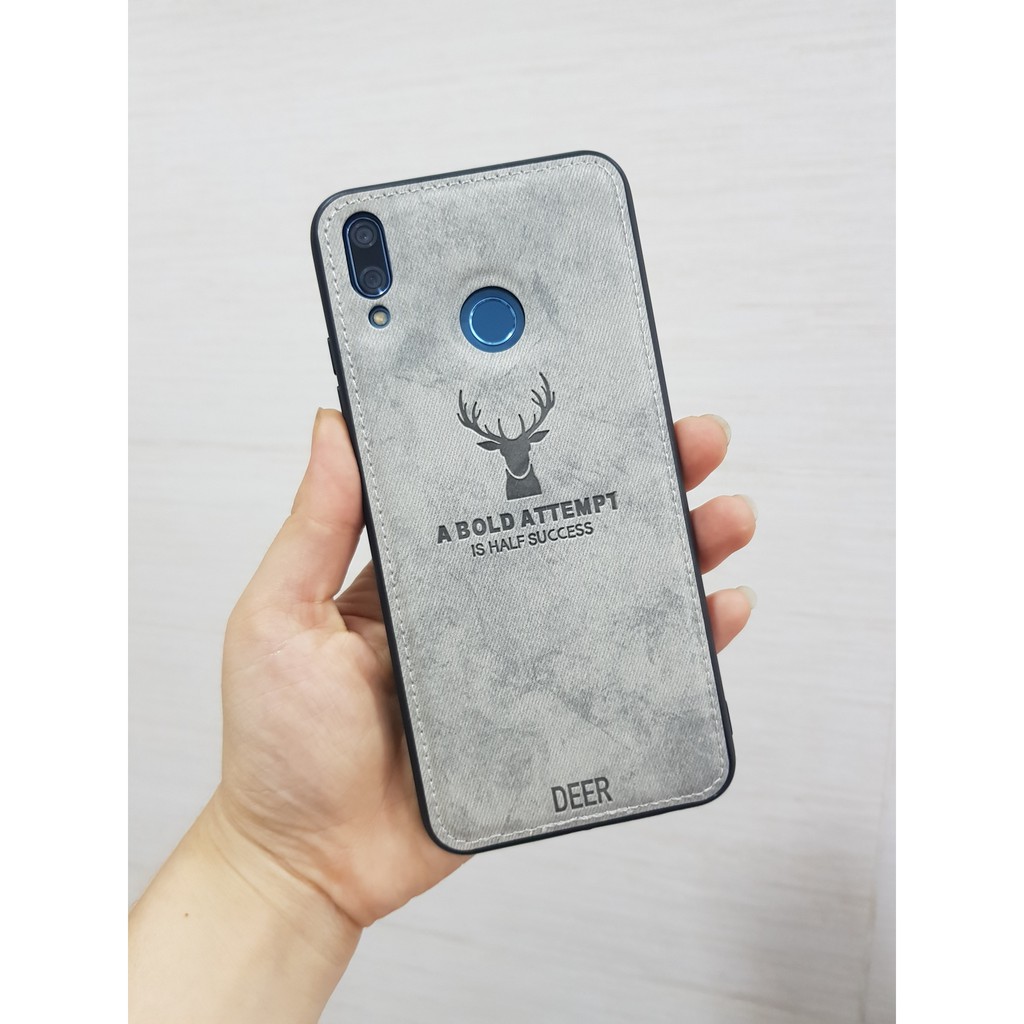 Ốp lưng Huawei Y9 2019, Y6 Prime vải jean đầu Hươu rẻ đẹp nam tính