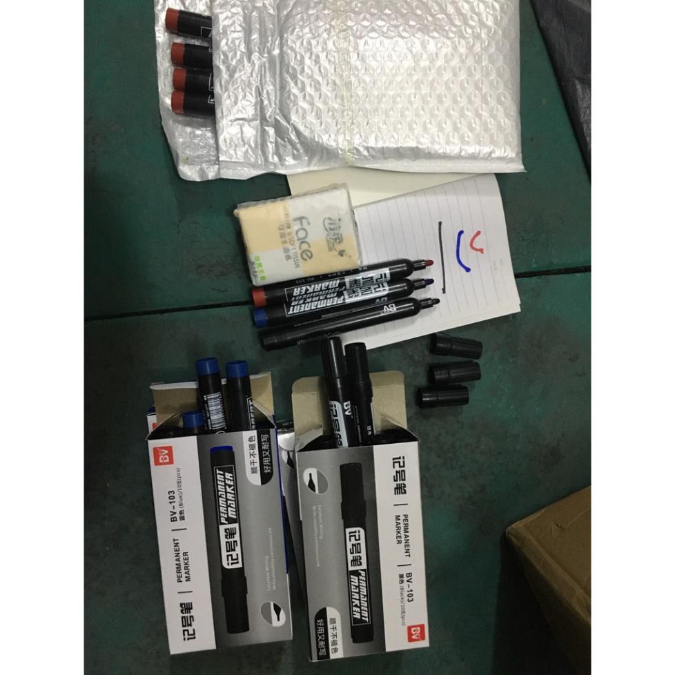 Bút dạ nước GALANO bút lông dầu đánh dấu không trôi mực 3 màu xanh, đỏ, đen SP-001346