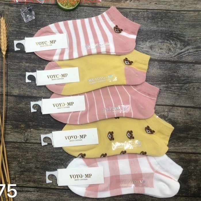 [Set 10 Đôi] Vớ Nữ  𝐅𝐑𝐄𝐄𝐒𝐇𝐈𝐏  Tất Nữ Cổ Ngắn Cotton Cute Hàn Quốc Cổ Ngắn Dễ Thương T2