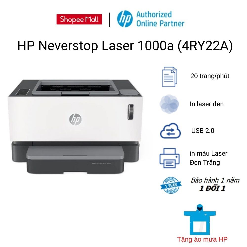 Máy in HP Neverstop Laser 1000w / 1000a - chính hãng BH 12 tháng