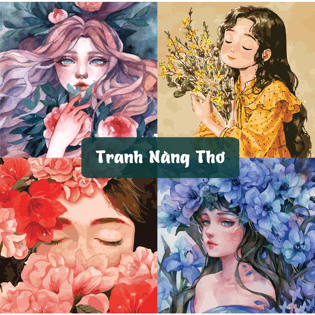 Tranh tô màu theo số ❤️HOT TREND❤️ tranh cô gái độc thân Aeppol