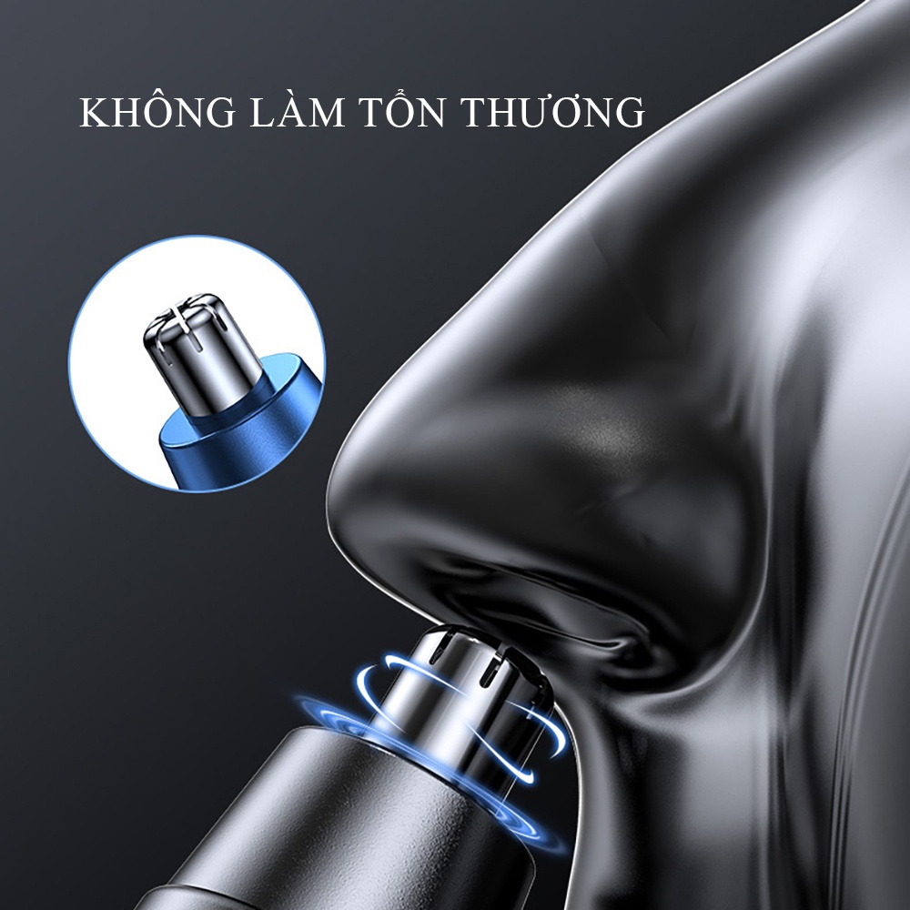 Máy cạo râu và cắt tỉa lông mũi đa năng 2 in 1 lưỡi kép không gỉ, không đau rát - Bảo hành 2 năm - Lỗi 1 đổi 1