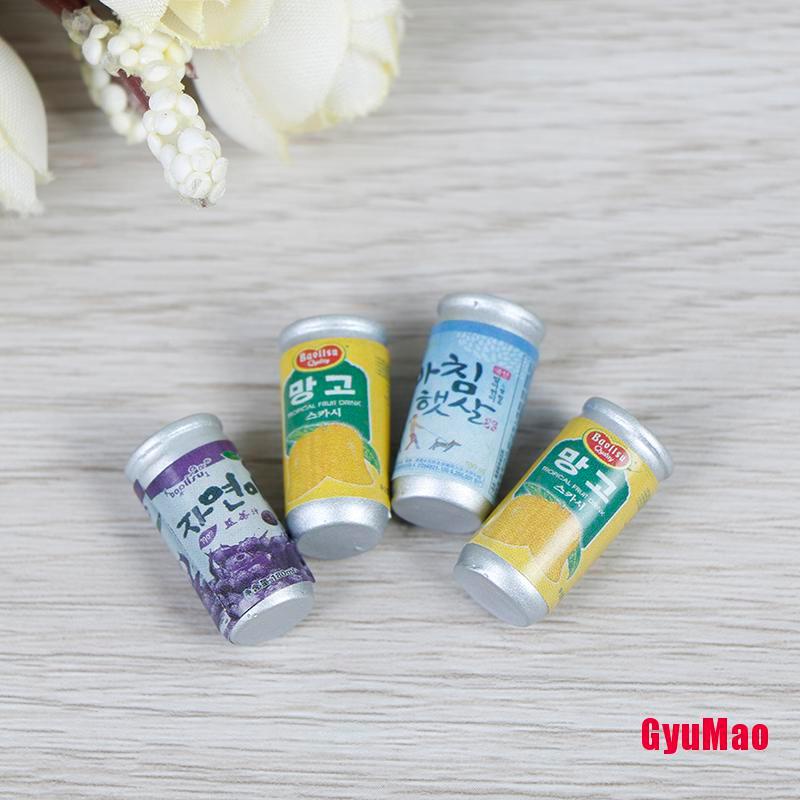 Bộ 4 Lon Nước Mini Tỉ Lệ 1:12 Trang Trí Nhà Búp Bê