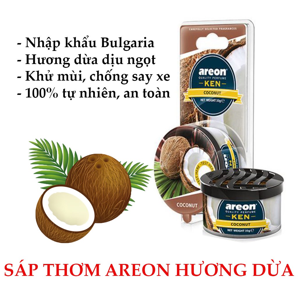 Sáp thơm xe ô tô AREON KEN hương dừa dịu nhẹ