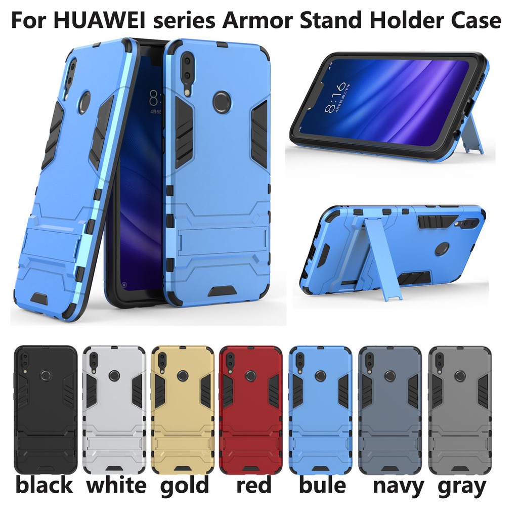 Huawei Y3 Y5 Y6 PRO 2017 Y5 Y6 Y9 2018 Ốp lưng chống sốc Phone Case Armor Stand Holder vỏ bumper Shell Hard Case Cover