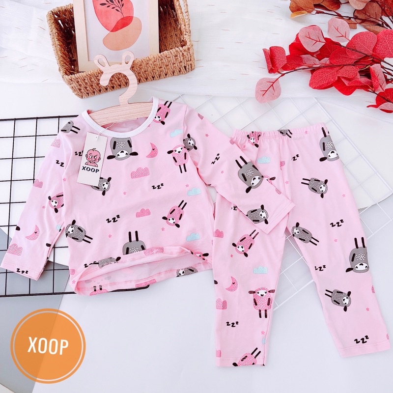 Bộ dài cotton 100% in toàn thân hoạ tiết voi xám Minky mom (8-18kg) ( BD5 ) Shop Phúc Yến