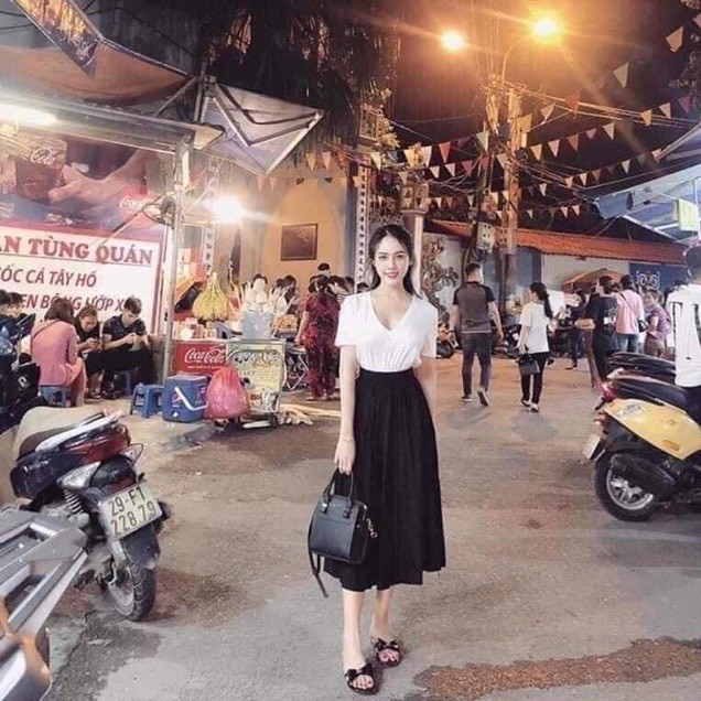 Chân Váy Dập Ly Dài Cạp Chun Dáng Xoè Nhẹ Siêu Xinh, Chân Váy Nữ Hàng Hot Trend Sang Trọng