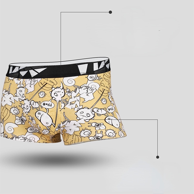 Quần Lót Boxer Cotton In Họa Tiết Hoạt Hình Thời Trang Thể Thao Cho Nam C545