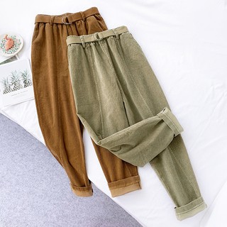 Quần dài vải nhung kẻ