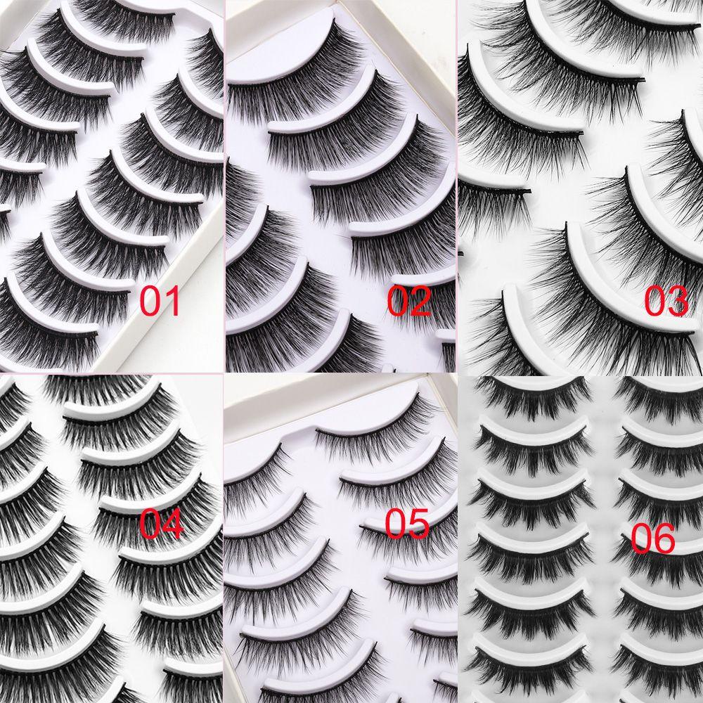 Set 10 Cặp Lông Mi Giả SKONHED Nhiều Lớp Trang Điểm Dài Tự Nhiên