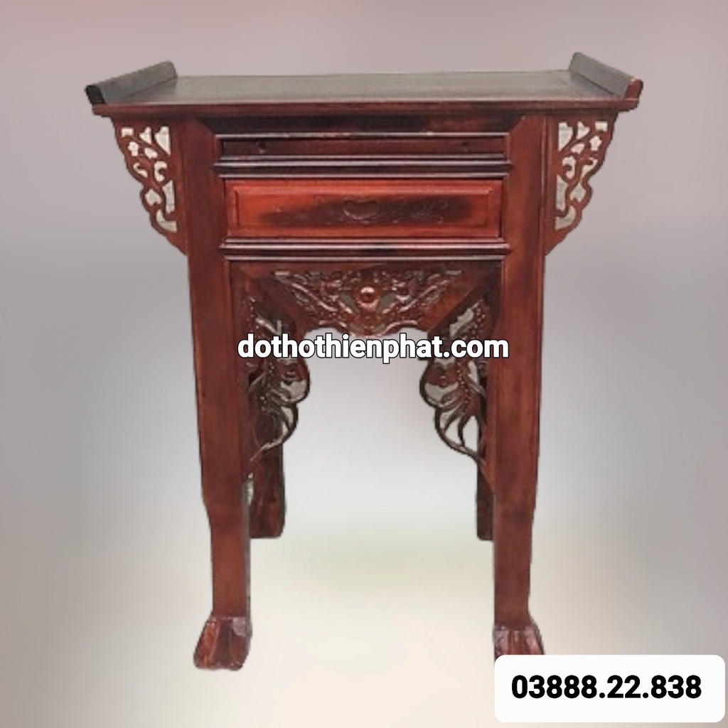 Bàn thờ gia tiên 154x154 gỗ muồng hàng xịn 1 tầng (nhiều kích thước mẫu mới rất đẹp