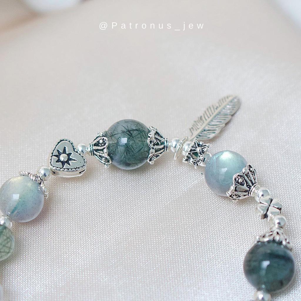 Vòng Tay Labradorite Thạch Anh Tóc Xanh VTLMTATX22A Patronus Jewelry
