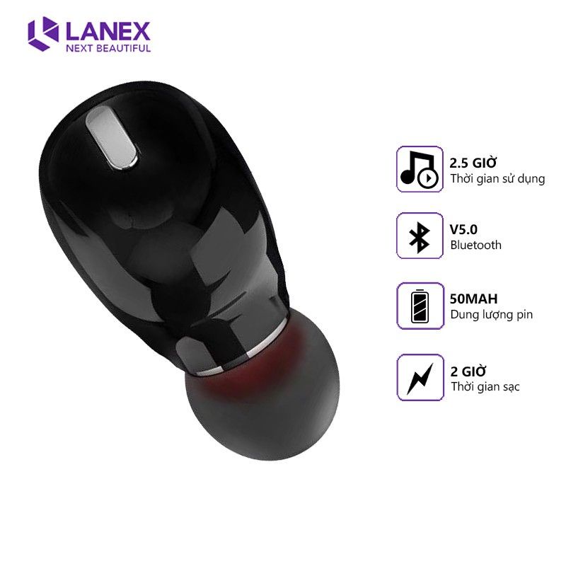 LANEX 17546 LEP-W03 V5.0 tai nghe Bluetooth  hỗ trợ mic.tương thích nhiều thiết bị