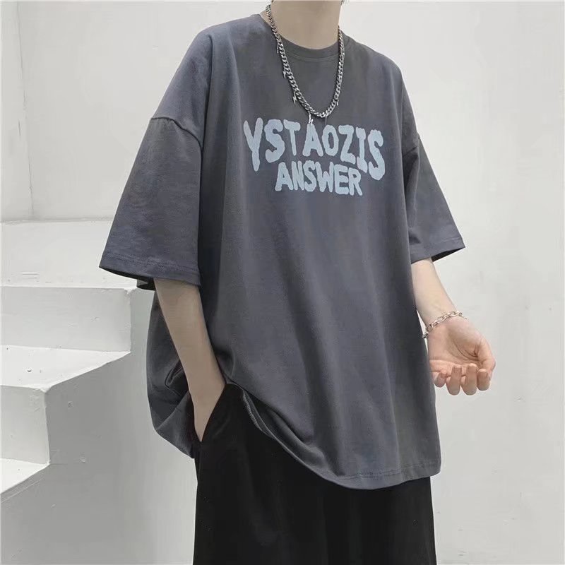 Áo Thun Tay Ngắn Dáng Rộng In Chữ Phong Cách Hip Hop Nhật Bản Thời Trang Cho Nam Và Nữ Size M-8XL