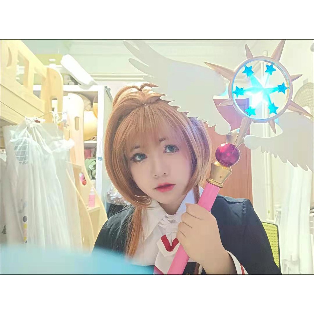 Tóc Giả Bằng Sợi Tổng Hợp Kháng Nhiệt Hóa Trang Nhân Vật Anime Sakura Kinomoto