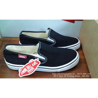 (FreeShip + Box) Giày Vans lười đen đế trắng Nam Nữ