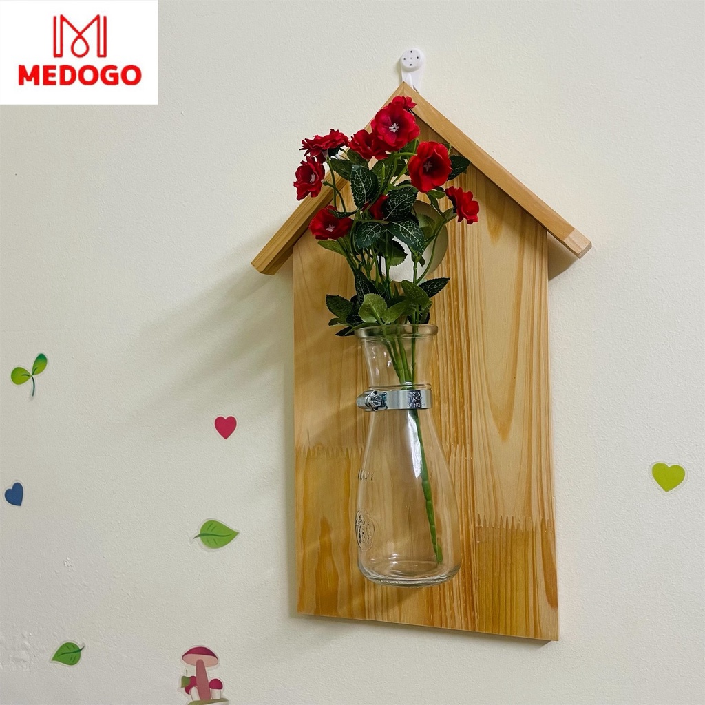 bộ khung gỗ mái nhà MEDOGO treo tường trang trí