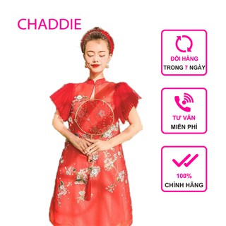 Đầm cách tân dáng chữ A 2 lớp họa tiết hoa xinh xắn