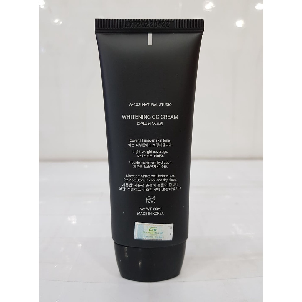 Kem Trang Điểm Trắng Da Vacosi Natural Studio CC Cream 60ml Hàn Quốc