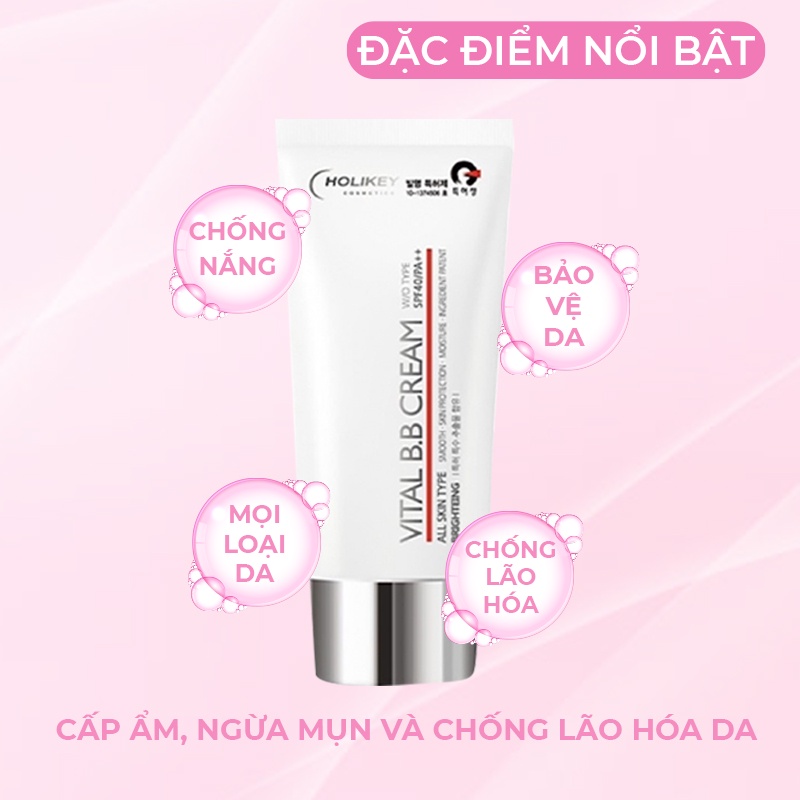 Kem Chống Nắng Nâng Tone HOLIKEY Hàn Quốc Vita Sun Cream W/OTYPE SPF50/PA++++ Giúp Bảo Vệ Da Và Ngăn Ngừa Lão Hóa 70ml