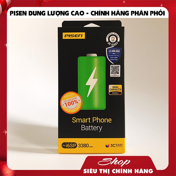 Pin Pisen iPhone 6S Plus Dung Lượng Cao - Chính Hãng Phân Phối
