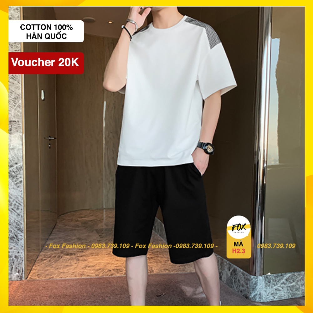 Bộ hè nam chất thun cotton 100% có cổ tròn, tay lỡ | Bộ nam hè big size từ 45-115kg, dáng quần áo thể thao khỏe khoắn