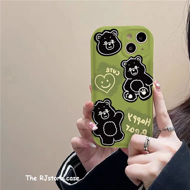 Ốp Điện Thoại In Hình Gấu Matcha Mùa Hè Cho iPhone 12 13 11 Pro Max X Xs Max Xr
