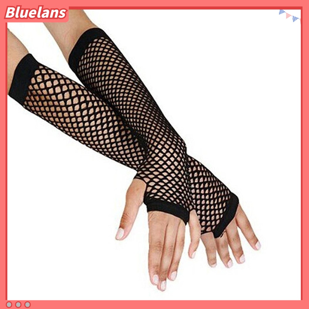 Găng Tay Lưới Hở Ngón Thời Trang Cho Nữ Đen