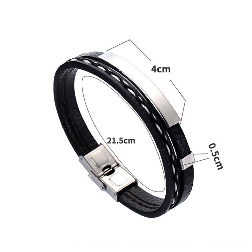 Vòng Tay Da Bện Chống Nước Phối Thép Titan Phong Cách Hip Hop Hàn Quốc Cá Tính Cho Nữ