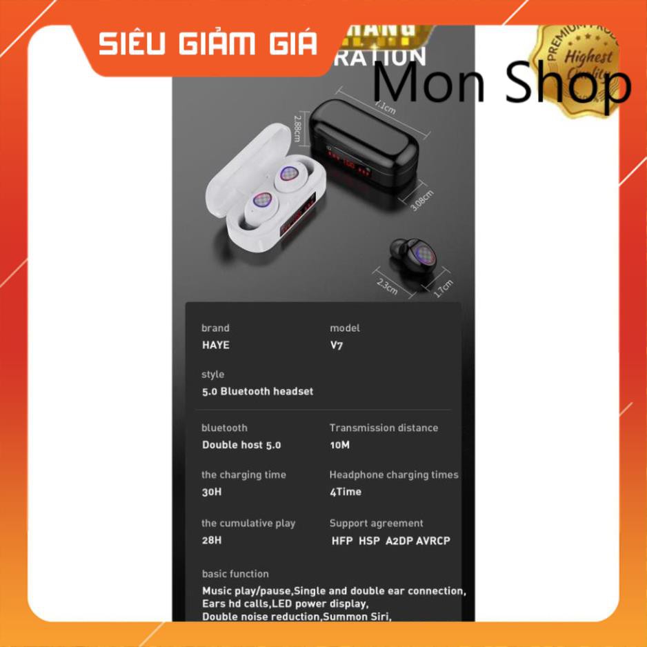 Tai Nghe Bluetooth TWS 5.0 Truewireless 9D màn hình led Micro kháng nước tặng kèm hộp sạc mã M8 MON SHOP SHOP