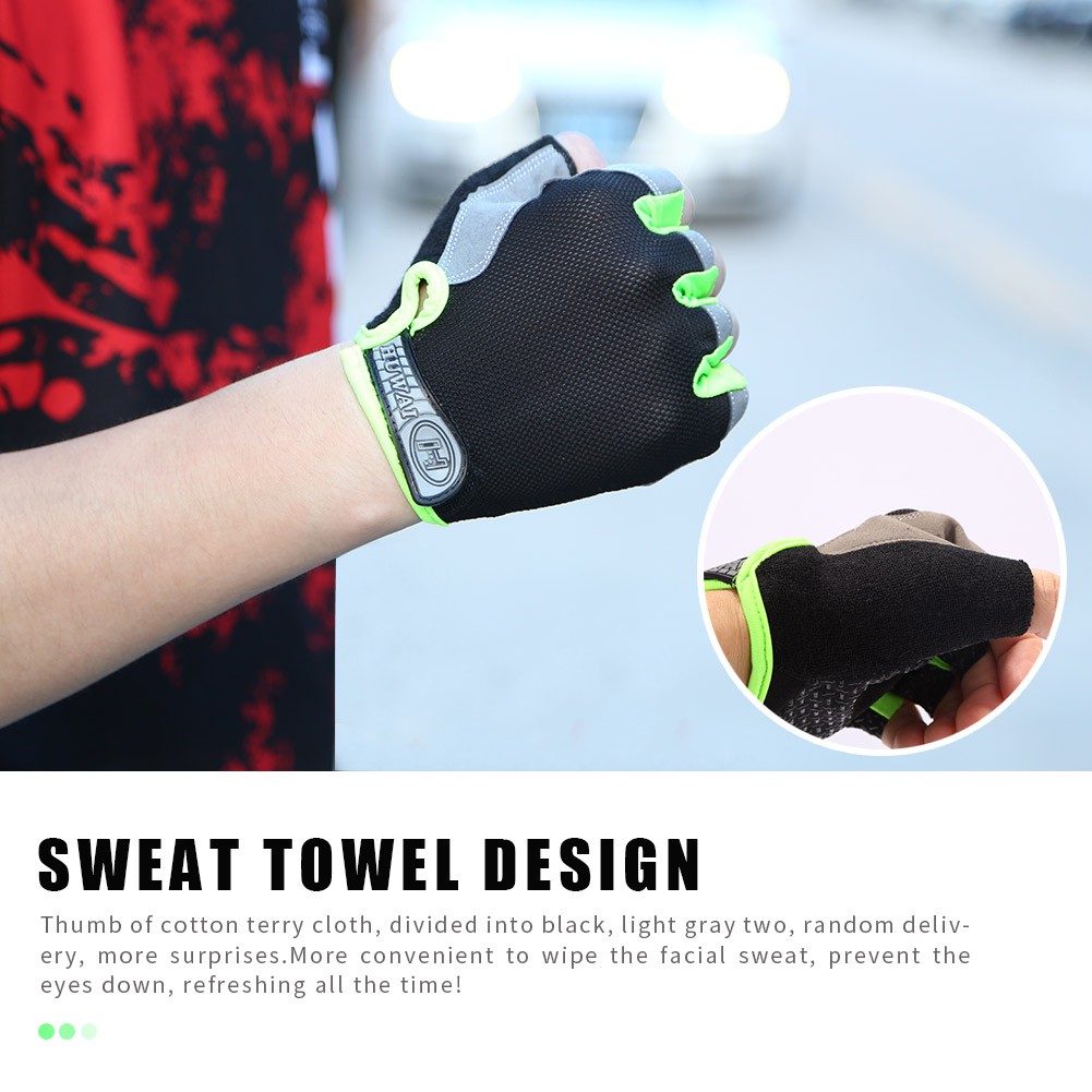 Cycling Anti-Slip Men Women Half Finger Gloves Breathable Mesh Sports Glove size M  L  XL