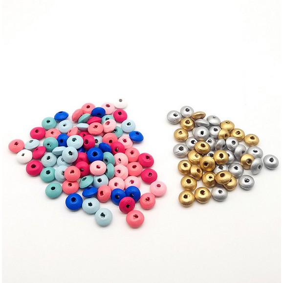 Túi 50 Hạt Gỗ Xỏ Lỗ 6 * 12MM Dùng Để Làm Đồ Trang Sức Thủ Công