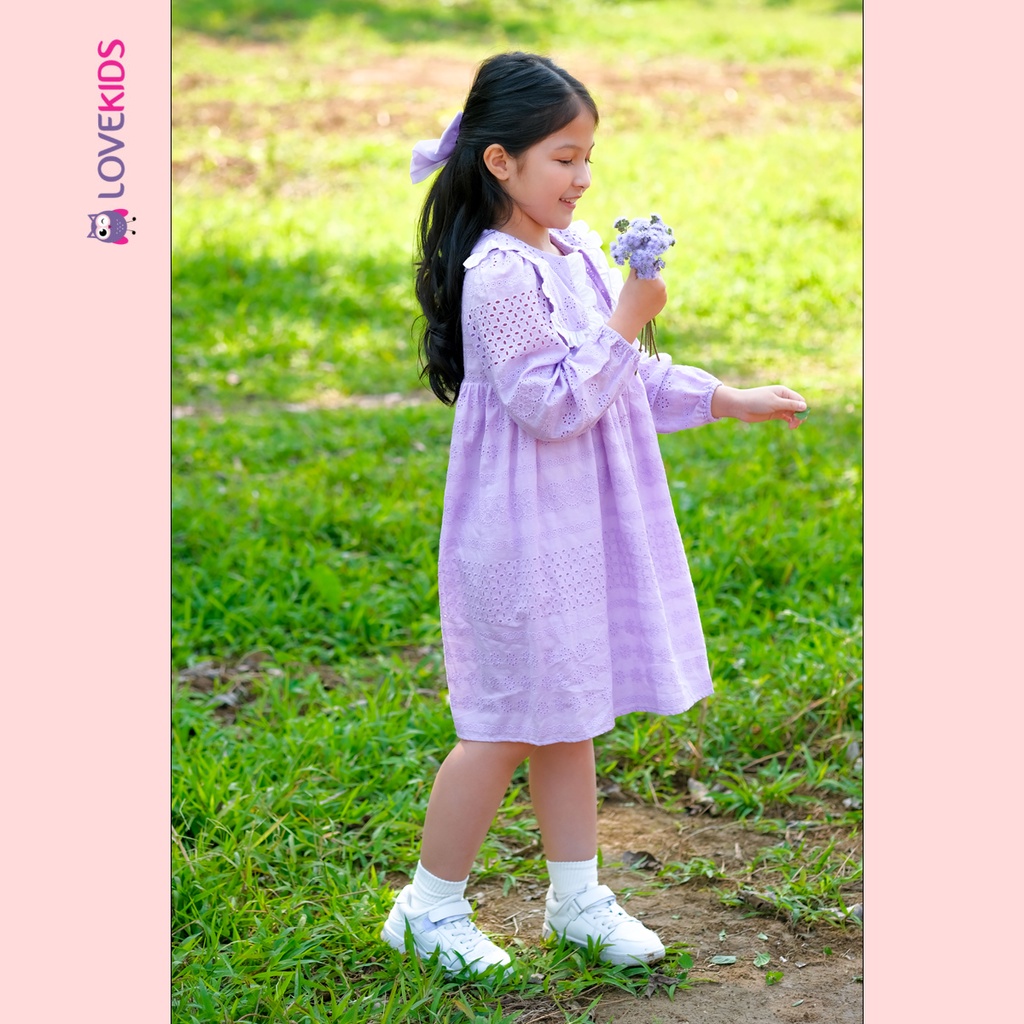 Váy baby doll thêu dài tay - Lovekids