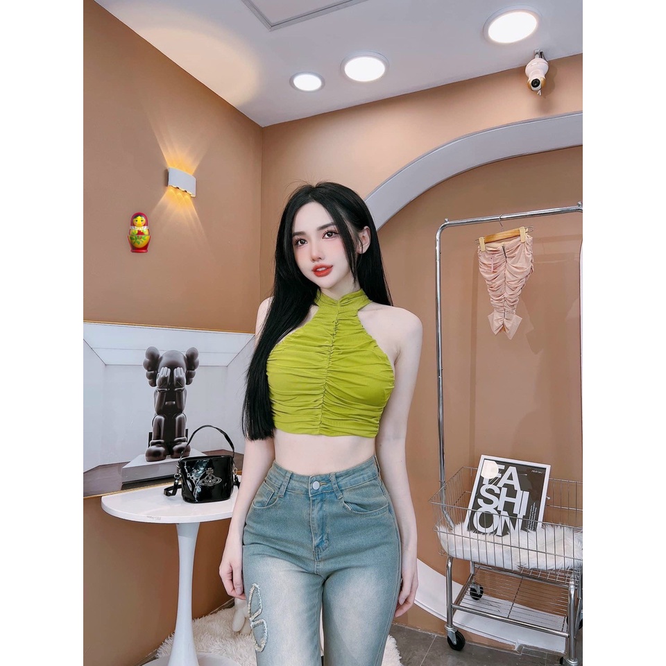 áo yếm lưới 2 lớp dây kéo lưng sexy tôn dáng