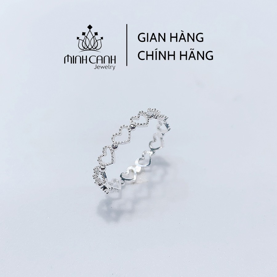 Nhẫn Bạc Nữ Chuỗi Trái Tim - Minh Canh Jewelry