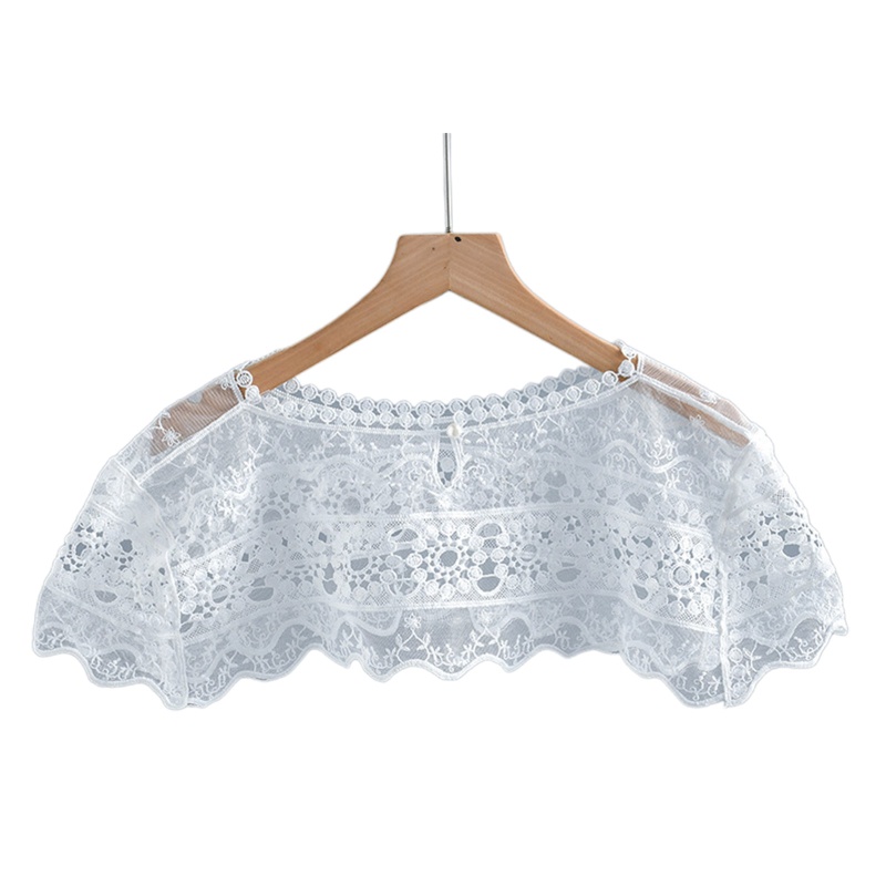 Dải Dây Ren Hoa Màu Trắng Thêu Trang Trí Cổ Áo DIY