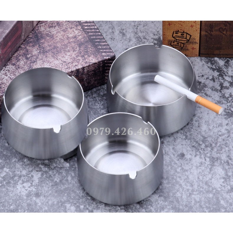Gạt Tàn Thuốc Lá,Gạt Tàn Cigar Bằng Inox Không Gỉ ,Miệng Thành Cao Không Sợ Bay Tàn - Có cỡ Vừa và cỡ Lớn