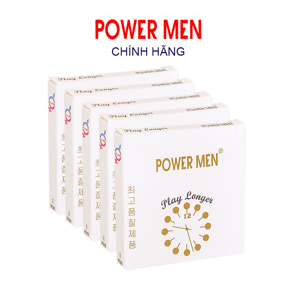 Combo 5 Hộp Bao cao su gân gai Power Men Player Longer kéo dài thời gian