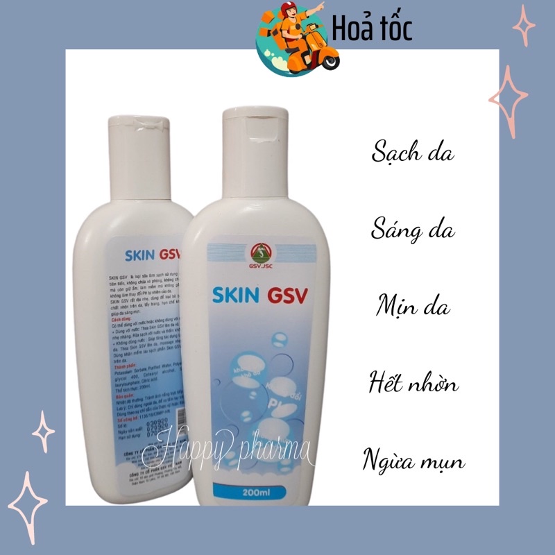 SKIN GSV - Sữa làm sạch da không chứa xà phòng 200ml
