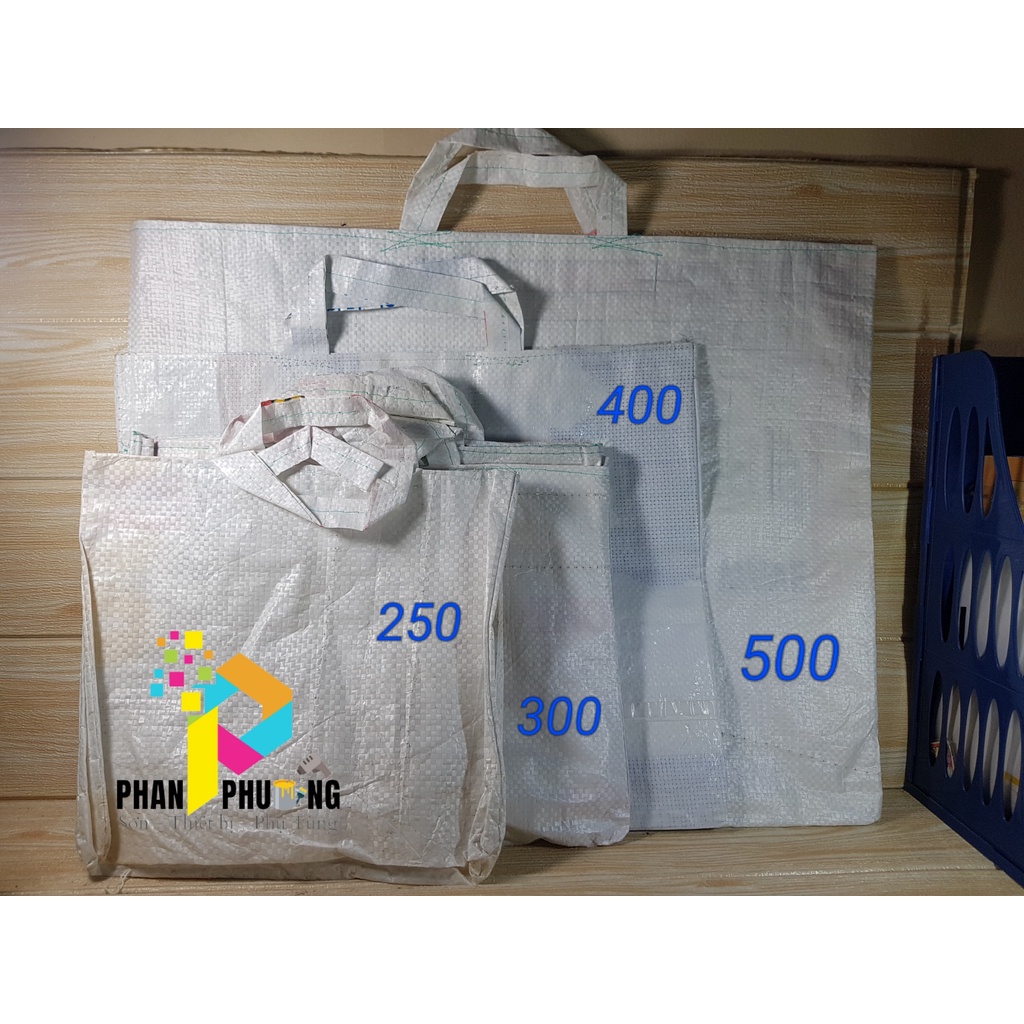 COMBO 10 TÚI XÁCH BAO TẢI TRẮNG/ GIỎ XÁCH/ TÚI BAO TẢI DỨA SIZE 250/300/400/500mm