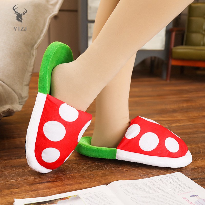 COD&amp; Cannibal Flower Shape  Slippers Soft Warm Plush Slippers with Pot Holder for Adults Teens