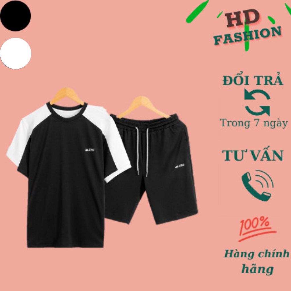 Bộ thể thao nam cộc tay, Đồ bộ nam chất thun lạnh thấm hút mồ hôi co dãn 4 chiều AT2