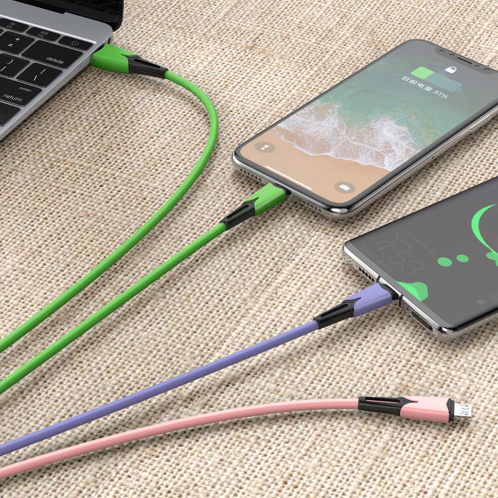 Dây Cáp Sạc 3 Trong 1 Loại C Chất Lượng Cao Cho Apple / Android