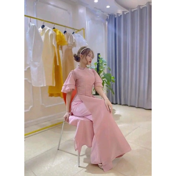 Áo Dài Cách Tân Tơ Sống Siêu Đẹp