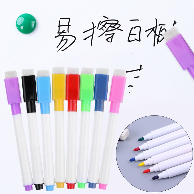 Bút lông viết bảng từ tính 8 màu mực có thể xóa được